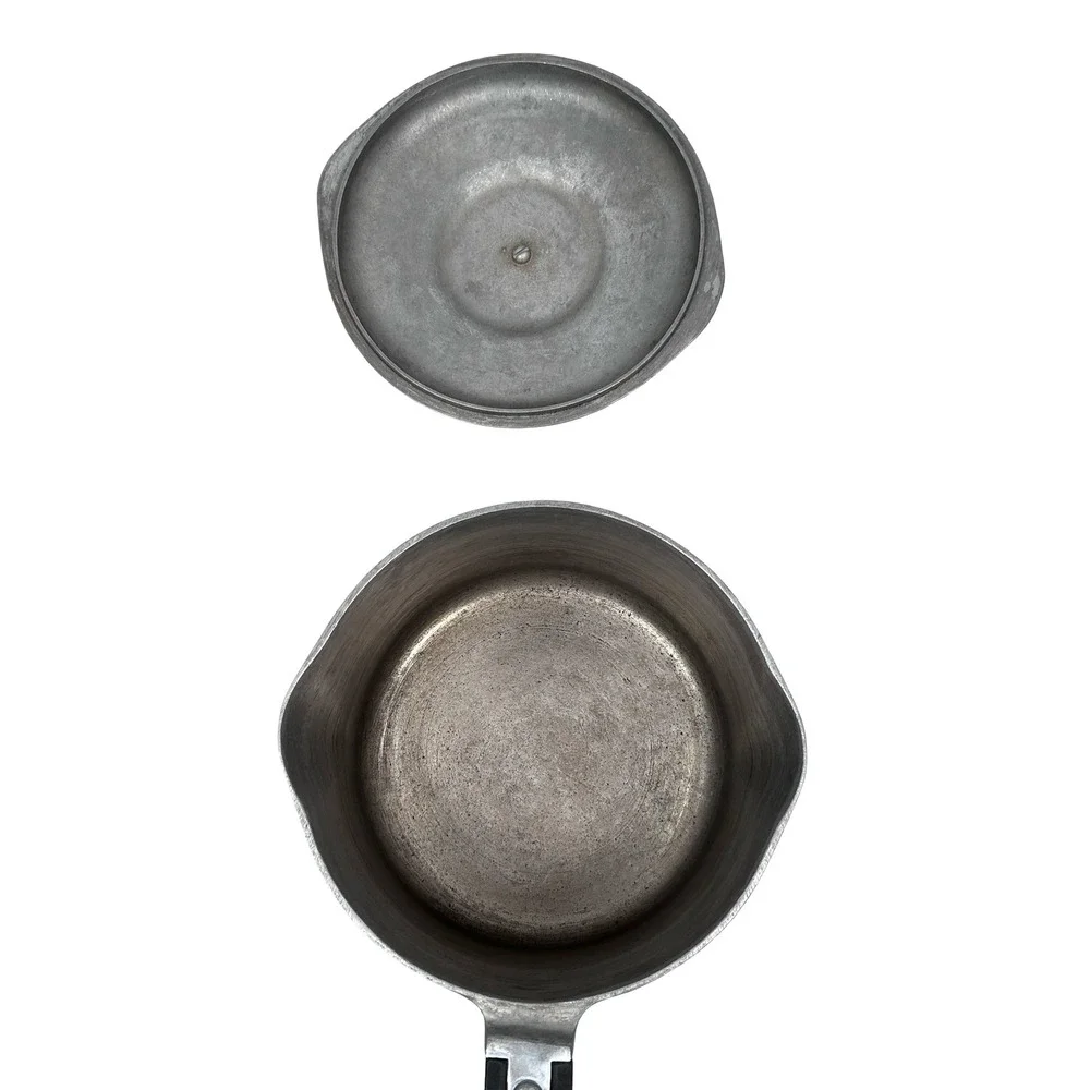 Vintage Cast Aluminum Saucepan with Lid 2 Quart‎ Double Pour Spout MCM Cookware